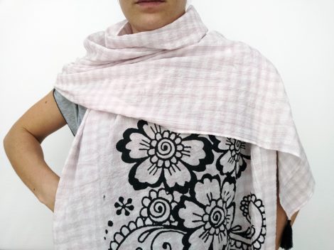 Étole Été Rose et Blanc Sisssimorocco