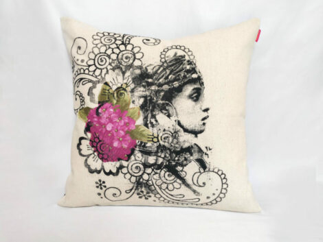 Housse Coussin Fleur Rachida Hortensia
