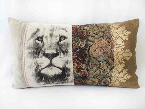 coussin-lion-tapisserie-vintage