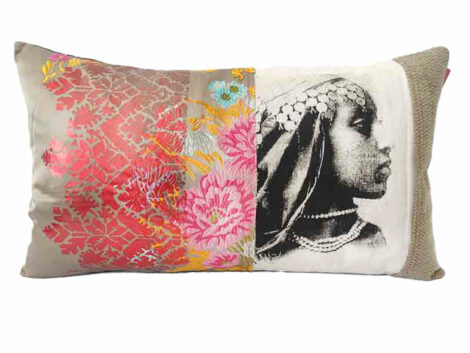 Housse Coussin Berbère Laila Broderie Fleurs sissimorocco