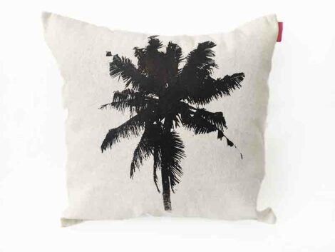 housse coussin palmier solo noir blanc II