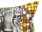 housse de coussin leopard wax carre jaune detail