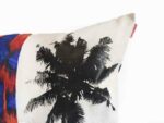 housse de coussin palmier bleu et orange detail 2