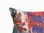 housse de coussin palmier bleu et orange details
