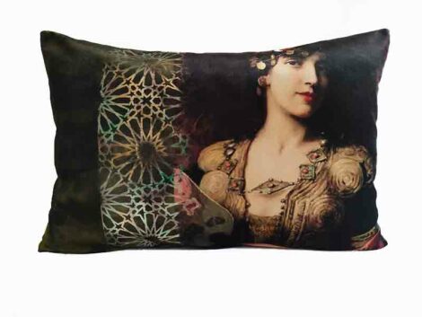 Housse de coussin portrait orientaliste