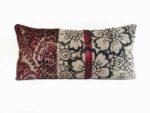 mini housse de coussin bordeau fleur